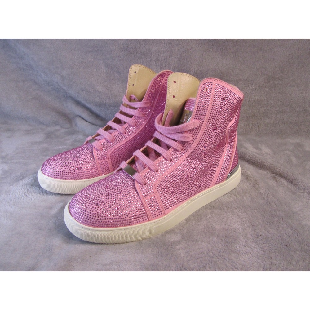 J75 by Jump Sestos Pink‎ Rhinestone High Top Sneakers Mens 10 99978M-024 Bling
